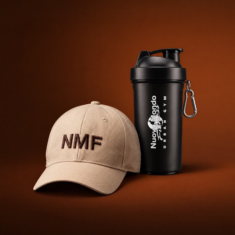 Cappellino NMF e shaker Nuovo Mondo Fitness Urban Gym